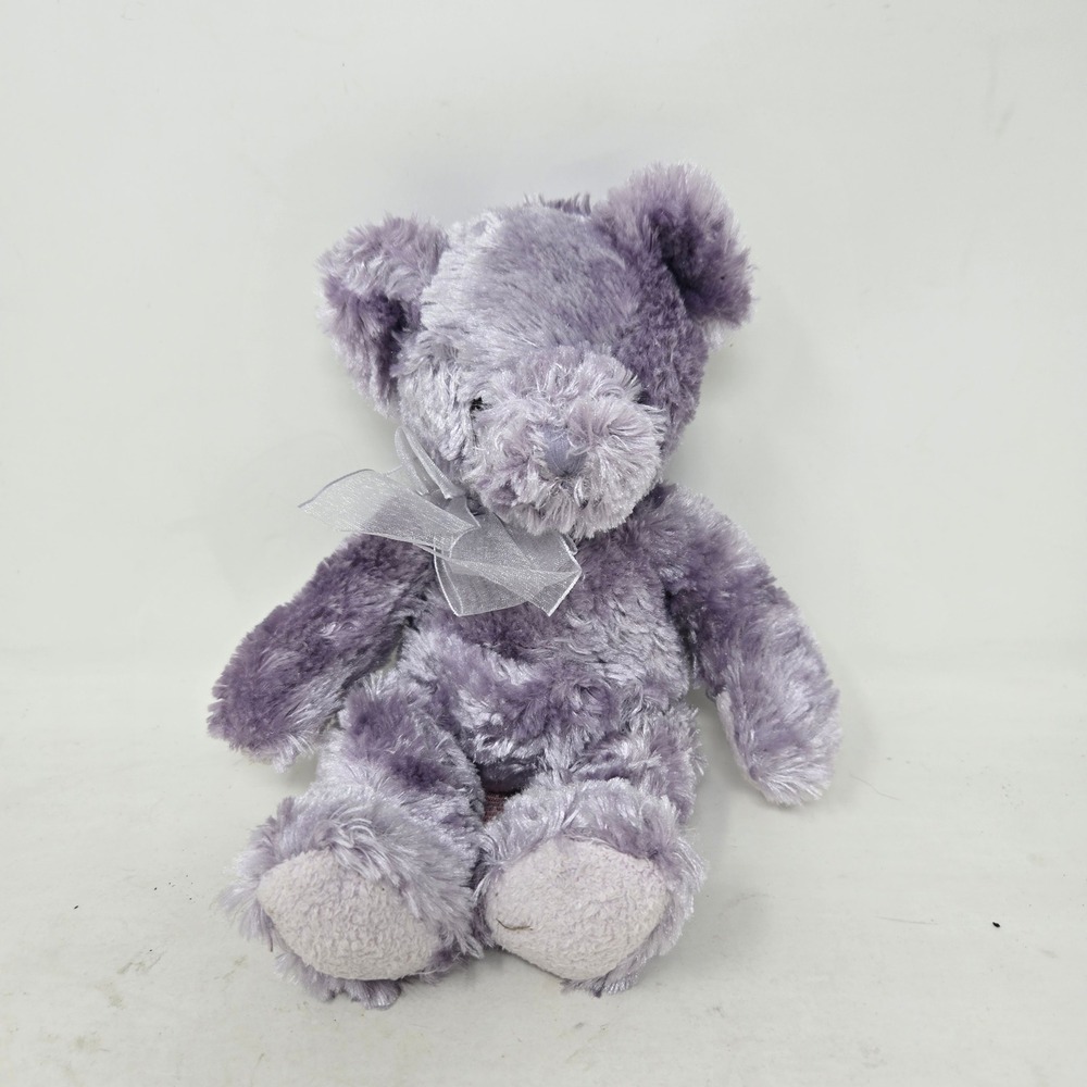 Russ Berrie Lavinia Teddy Bear Purple Lavender Plush Stuffed Animal 20339 Bow